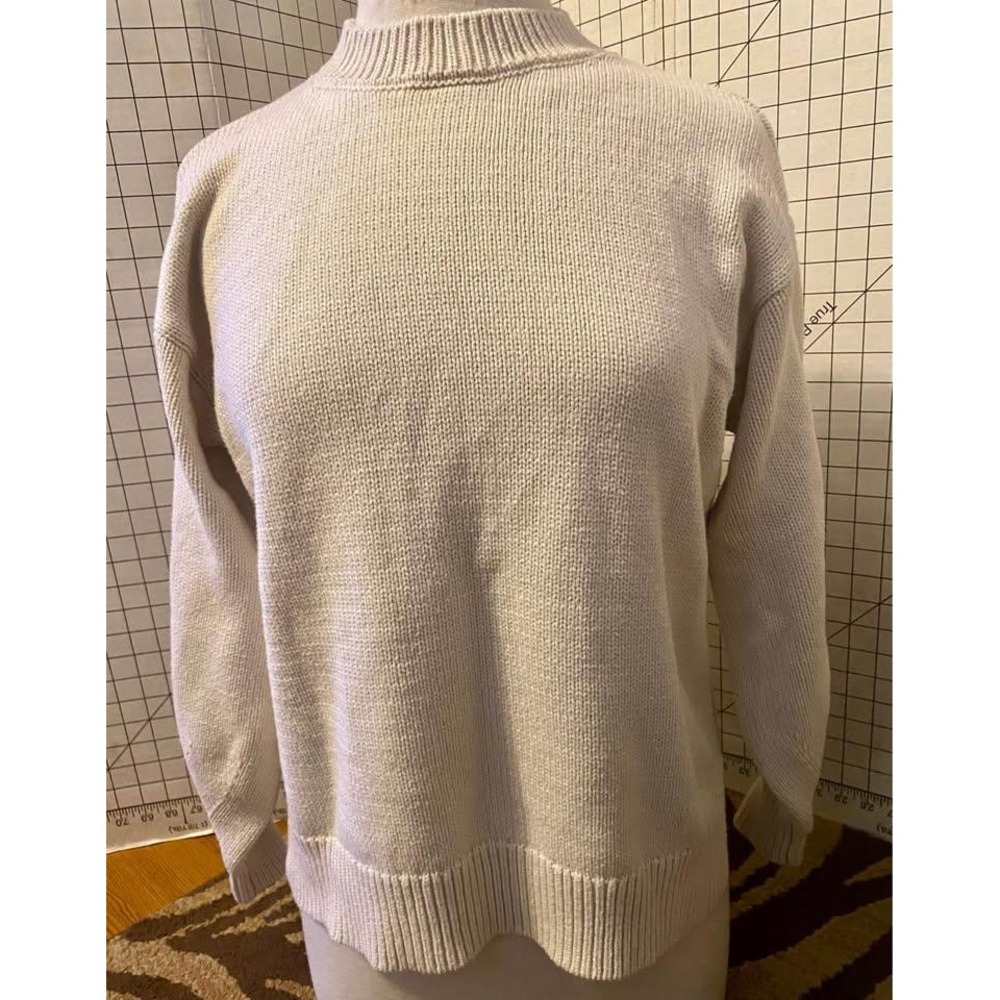 Women's sz M Wheat color Mock Neck Knit Sweater Drop Shoulder. Jessica Simpson